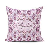 Custom Name Purple Lilac Tribal Aztec Geometric Seamless Pattern Square Filled Cushion Throw Pillow Sofa Bed Home Decor Zip Washable UK Made