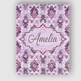 Personalised Name Purple and Lilac Tribal Custom  Unique Gift Idea Elegant Feature Canvas Wall Art Print Decor Picture Ready to Hang