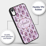 Purple and Lilac Tribal Aztec Geometric Seamless Custom Name Protective Phone Case Mobile Cover Durable Everyday Smartphone Shock Resistant