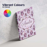 Personalised Name Purple and Lilac Tribal Custom  Unique Gift Idea Elegant Feature Canvas Wall Art Print Decor Picture Ready to Hang