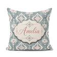 Custom Name Soft Grey and Pink Boho Tribal Seamless Pattern for Square Filled Cushion Throw Pillow Sofa Bed Home Decor Zip Washable UK Made