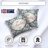 Custom Name Soft Grey and Pink Boho Tribal Seamless Pattern for Square Filled Cushion Throw Pillow Sofa Bed Home Decor Zip Washable UK Made