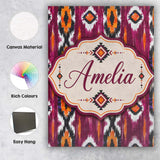 Personalised Name Bold Magenta and Orange Custom  Unique Gift Idea Elegant Feature Canvas Wall Art Print Decor Picture Ready to Hang