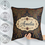 Custom Name Detailed Mandala Elephant Head Ornamental Seamless Square Filled Cushion Throw Pillow Sofa Bed Home Decor Zip Washable UK Made