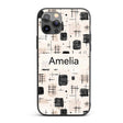 Brush Stroke Texture Black Cream Printed Design Custom Name Protective Phone Case Mobile Cover Durable Everyday Smartphone Shock Resistant