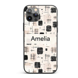 Brush Stroke Texture Black Cream Printed Design Custom Name Protective Phone Case Mobile Cover Durable Everyday Smartphone Shock Resistant