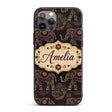 Elegant Gold Line Elephant and Paisley Seamless Custom Name Protective Phone Case Mobile Cover Durable Everyday Smartphone Shock Resistant