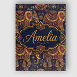 Personalised Name Rich Burgundy and Gold Custom  Unique Gift Idea Elegant Feature Canvas Wall Art Print Decor Picture Ready to Hang