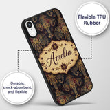Luxury Gold Elephant with Floral Motif Seamless Custom Name Protective Phone Case Mobile Cover Durable Everyday Smartphone Shock Resistant