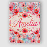 Personalised Name Dreamy Watercolor Poppy Custom  Unique Gift Idea Elegant Feature Canvas Wall Art Print Decor Picture Ready to Hang