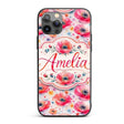 Soft Pastel Poppy Floral Watercolor Artistic Custom Name Protective Phone Case Mobile Cover Durable Everyday Smartphone Shock Resistant