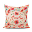 Custom Name Dreamy Poppy Flowers with Paint Drip Effect Seamless Square Filled Cushion Throw Pillow Sofa Bed Home Decor Zip Washable UK Made