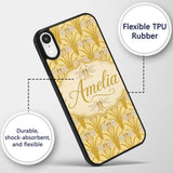 Vintage Art Nouveau Dragonfly Floral Elegant Custom Name Protective Phone Case Mobile Cover Durable Everyday Smartphone Shock Resistant