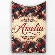 Majestic Bald Eagle with Red Blossoms Seamless Pattern Lovely  Personalised Custom Name Super Soft Fleece Blanket Bed Sofa Throw