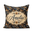 Custom Name Dark Elegant Eagle Floral Botanical Seamless Pattern Square Filled Cushion Throw Pillow Sofa Bed Home Decor Zip Washable UK Made