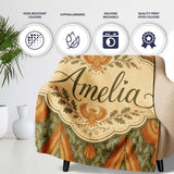 Vintage Art Nouveau Phoenix Bird Ornamental Seamless Pattern Lovely  Personalised Custom Name Super Soft Fleece Blanket Bed Sofa Throw