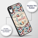 Colorful Speckled Easter Eggs on Light Background Custom Name Protective Phone Case Mobile Cover Durable Everyday Smartphone Shock Resistant
