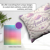 Custom Name Pastel Night Sky with Moon Clouds and Stars Seamless Square Filled Cushion Throw Pillow Sofa Bed Home Decor Zip Washable UK Made