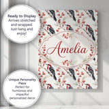 Personalised Name Realistic Red Headed Custom  Modern Room Accent Elegant Feature Canvas Wall Art Print Decor Picture Ready to Hang