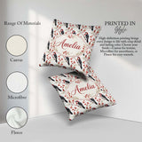Custom Name Realistic Headed Woodpecker on Berry Branch Seamless Square Filled Cushion Throw Pillow Sofa Bed Home Decor Zip Washable UK Made