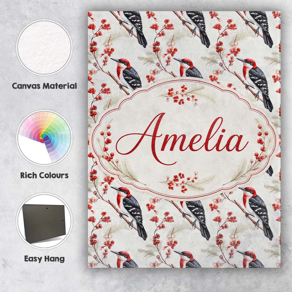 Personalised Name Realistic Red Headed Custom  Modern Room Accent Elegant Feature Canvas Wall Art Print Decor Picture Ready to Hang