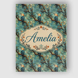 Personalised Name Painterly Blue and Orange Custom  Bespoke Interior Contemporary Canvas Wall Art Print Decor Picture Ready to Hang