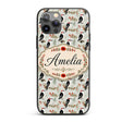 Classic Black White Woodpecker with Berry Branch Custom Name Protective Phone Case Mobile Cover Durable Everyday Smartphone Shock Resistant