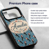 Red Headed Woodpecker Birds on Printed Design Custom Name Protective Phone Case Mobile Cover Durable Everyday Smartphone Shock Resistant