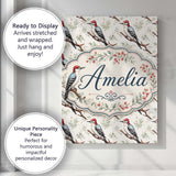 Personalised Name Realistic Woodpecker Custom  Modern Room Accent Elegant Feature Canvas Wall Art Print Decor Picture Ready to Hang