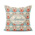 Custom Name Floral Llama Portrait with Ornate Mandala Background Square Filled Cushion Throw Pillow Sofa Bed Home Decor Zip Washable UK Made