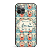 Floral Llama Portrait with Ornate Printed Design Custom Name Protective Phone Case Mobile Cover Durable Everyday Smartphone Shock Resistant