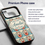 Floral Llama Portrait with Ornate Printed Design Custom Name Protective Phone Case Mobile Cover Durable Everyday Smartphone Shock Resistant