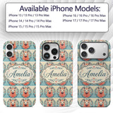 Floral Llama Portrait with Ornate Printed Design Custom Name Protective Phone Case Mobile Cover Durable Everyday Smartphone Shock Resistant