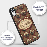 Majestic Bear Portrait in Ornate Frame Seamless Custom Name Protective Phone Case Mobile Cover Durable Everyday Smartphone Shock Resistant