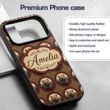 Majestic Bear Portrait in Ornate Frame Seamless Custom Name Protective Phone Case Mobile Cover Durable Everyday Smartphone Shock Resistant