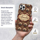 Majestic Bear Portrait in Ornate Frame Seamless Custom Name Protective Phone Case Mobile Cover Durable Everyday Smartphone Shock Resistant