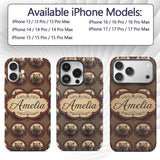 Majestic Bear Portrait in Ornate Frame Seamless Custom Name Protective Phone Case Mobile Cover Durable Everyday Smartphone Shock Resistant