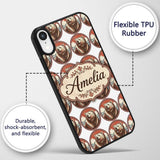 Roaring Bear Portrait with Decorative Design Custom Name Protective Phone Case Mobile Cover Durable Everyday Smartphone Shock Resistant