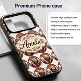 Roaring Bear Portrait with Decorative Design Custom Name Protective Phone Case Mobile Cover Durable Everyday Smartphone Shock Resistant