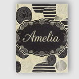 Personalised Name Neutral Patch Blocks Black Beige Modern Abstract Custom  Unique Canvas Wall Art Print Decor Picture Ready to Hang