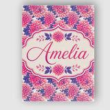 Personalised Name Pink Dahlia Floral Bloom Custom  Unique Gift Idea Elegant Feature Canvas Wall Art Print Decor Picture Ready to Hang