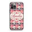 Elegant Flamingo with Cherry Blossom Lake Scene Custom Name Protective Phone Case Mobile Cover Durable Everyday Smartphone Shock Resistant