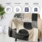 Positive Affirmation Typography Blue Green Motivational Word Pattern  Personalised Custom Name Super Soft Fleece Blanket Bed Sofa Throw