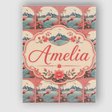 Personalised Name Elegant Flamingo Lake Custom  Unique Gift Idea Modern Room Accent Canvas Wall Art Print Decor Picture Ready to Hang
