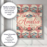 Personalised Name Elegant Flamingo Lake Custom  Unique Gift Idea Modern Room Accent Canvas Wall Art Print Decor Picture Ready to Hang