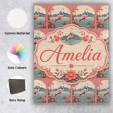 Personalised Name Elegant Flamingo Lake Custom  Unique Gift Idea Modern Room Accent Canvas Wall Art Print Decor Picture Ready to Hang