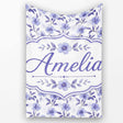 Soft Purple Wildflower Botanical Seamless Pattern Cute Unique Gift  Personalised Custom Name Super Soft Fleece Blanket Bed Sofa Throw