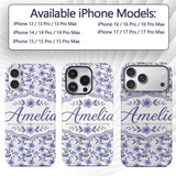 Soft Purple Wildflower Botanical Seamless Pattern Custom Name Protective Phone Case Mobile Cover Durable Everyday Smartphone Shock Resistant