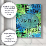 Personalised Name Galaxy Marble Typography Blue Black Motivational Custom  Unique Canvas Wall Art Print Decor Picture Ready to Hang