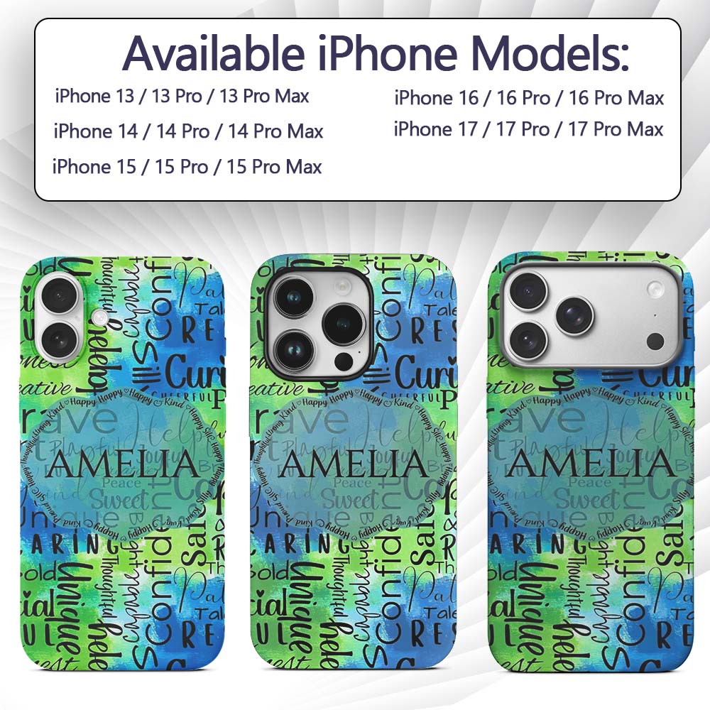 Galaxy Marble Typography Blue Black Motivational Custom Name Protective Phone Case Mobile Cover Durable Everyday Smartphone Shock Resistant
